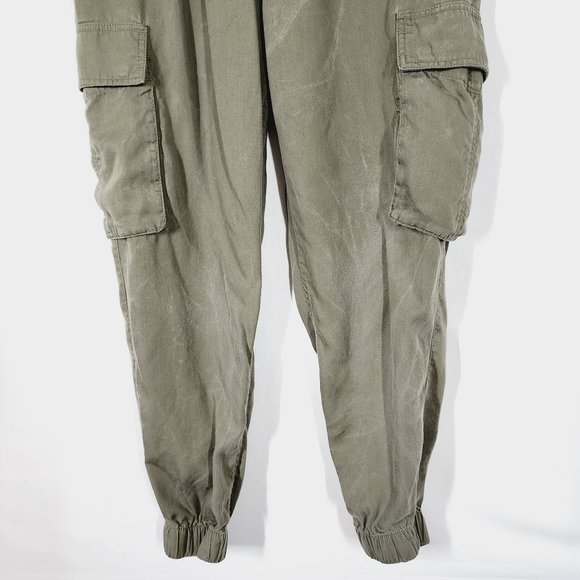 Abercrombie & Fitch Joggers DIstressed Olive Green Fatigue Cargo Jogger Pants Lg - Picture 4 of 10